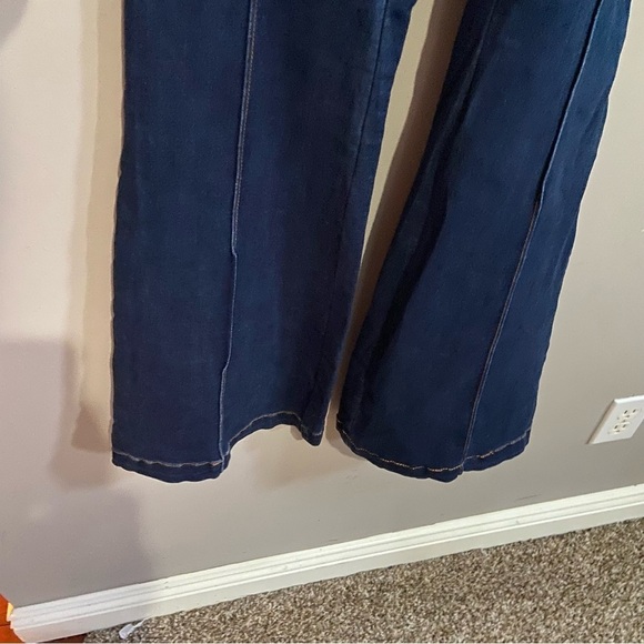 New! Free People curvy Sydney denim halter neck flare leg jumpsuit 28039 - Picture 11 of 16